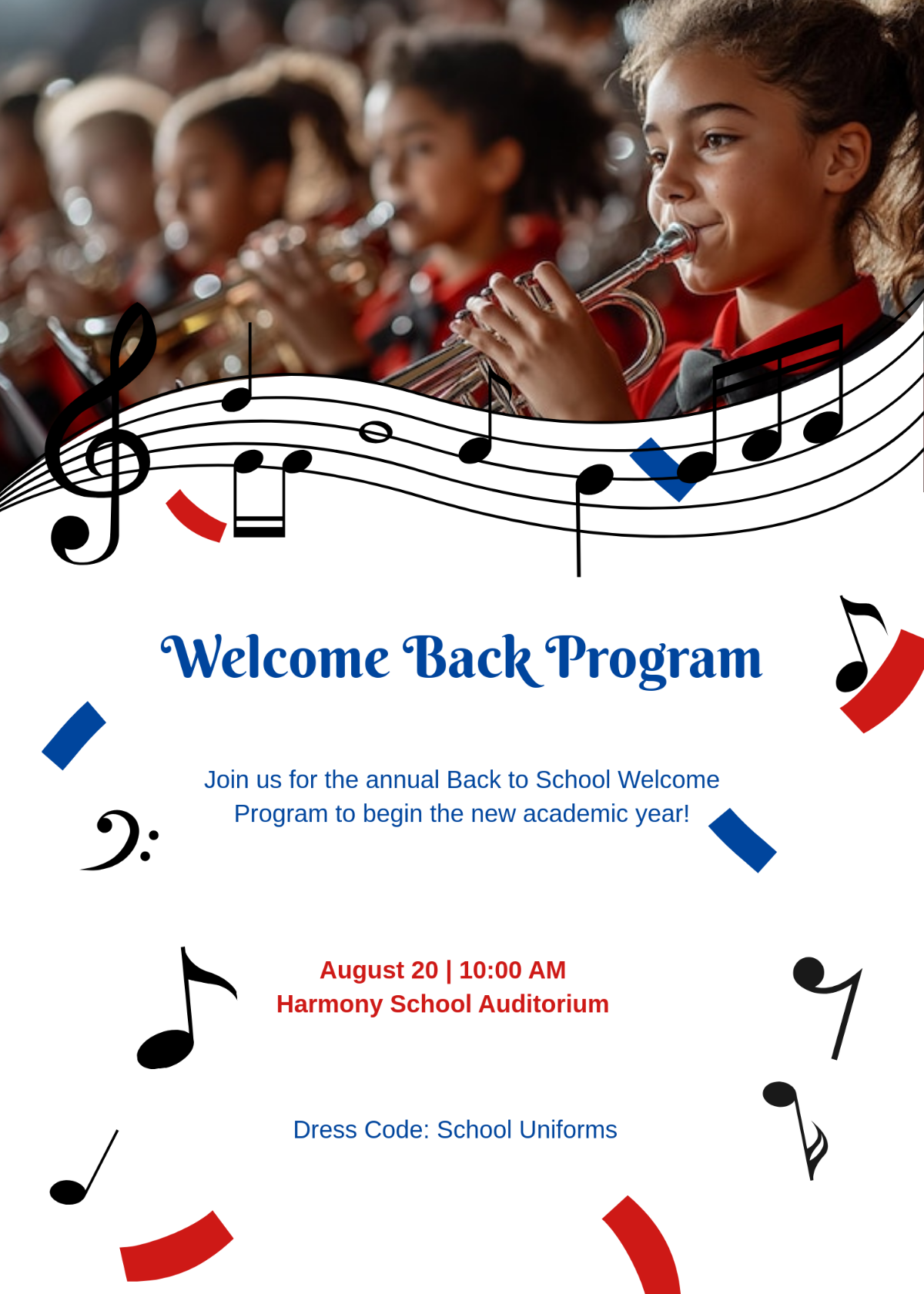 Free Back To School Program Invitation Template to Edit Online