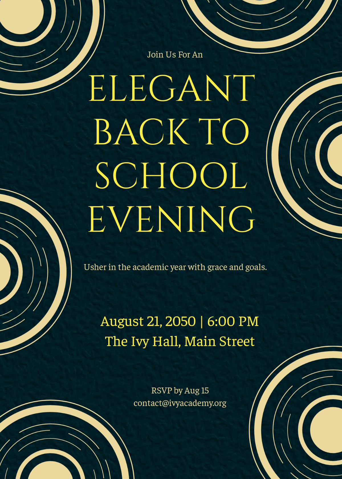Free Elegant Back To School Invitation Background Template to Edit Online
