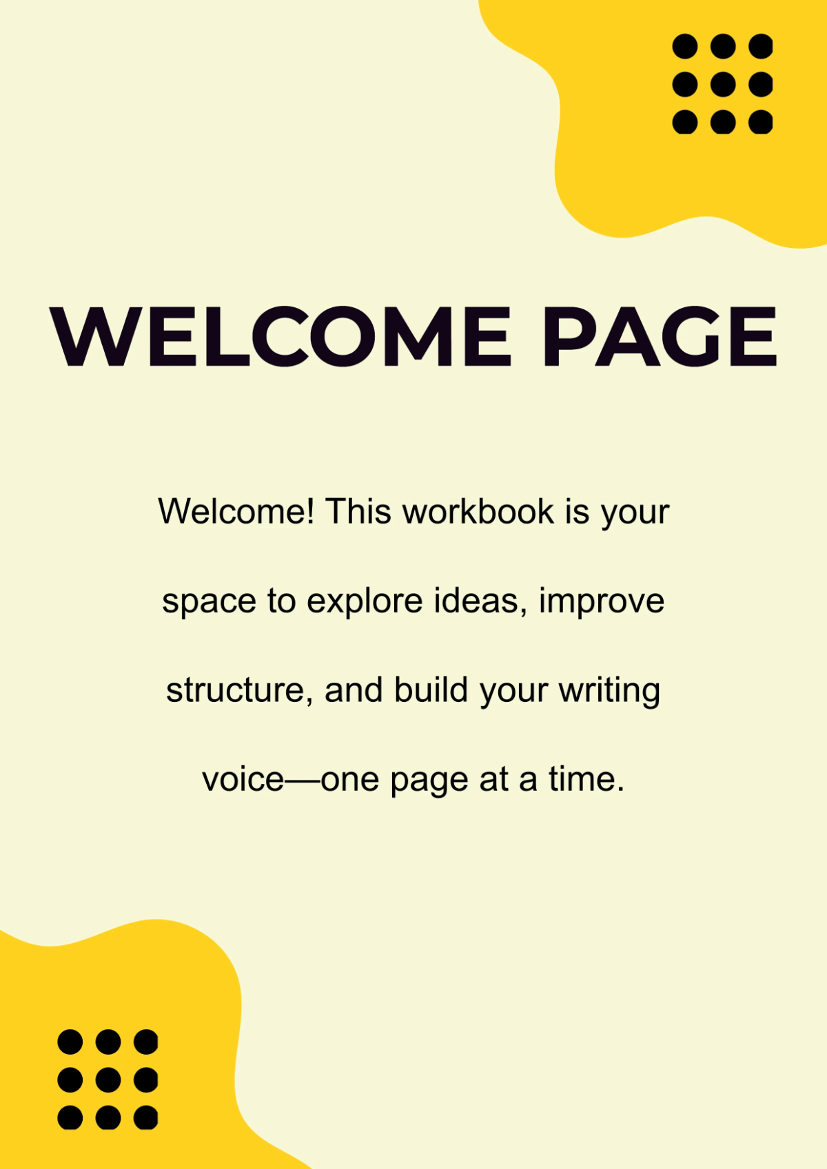 Free Modern Writing Workbook Template to Edit Online