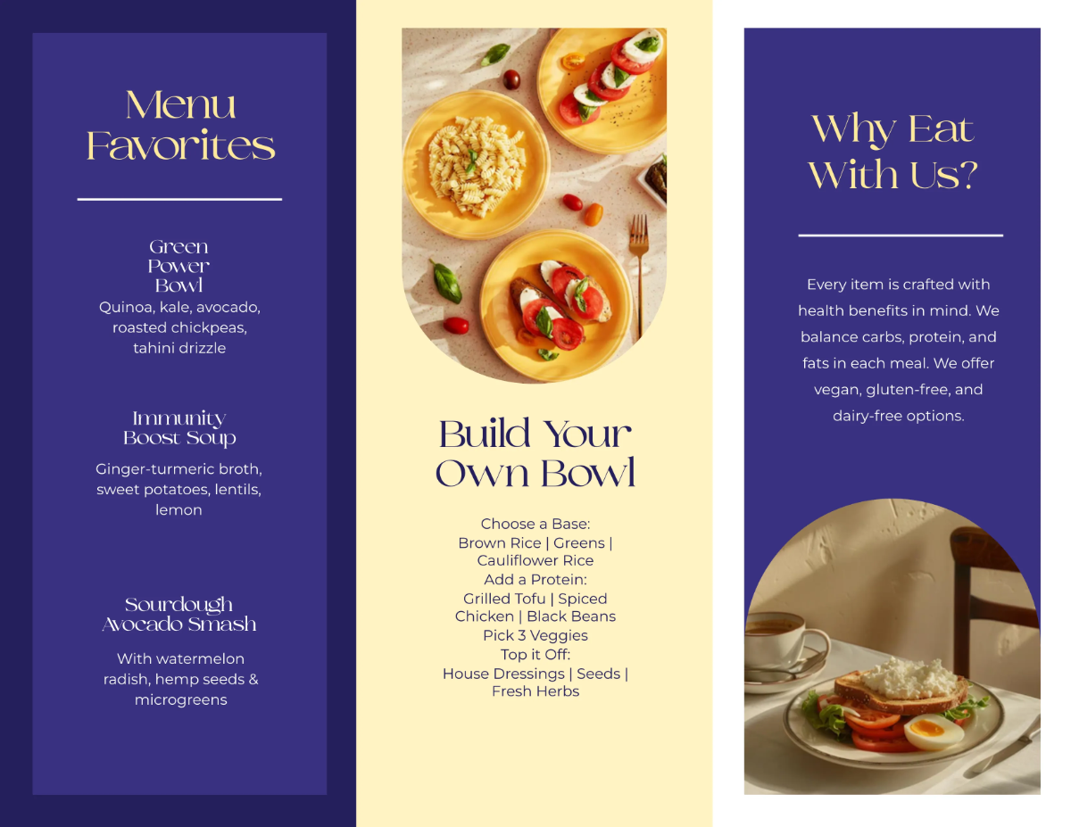 Free Healthy Food Brochure Template to Edit Online