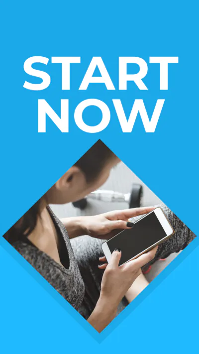 Free Blue Fitness Coach App Instagram Story Template to Edit Online