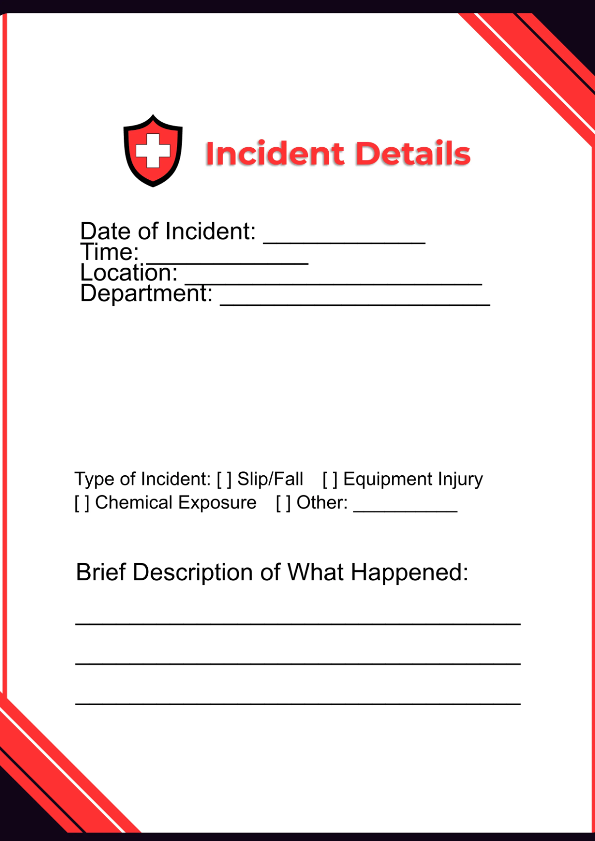 Free Accident Workbook Template to Edit Online