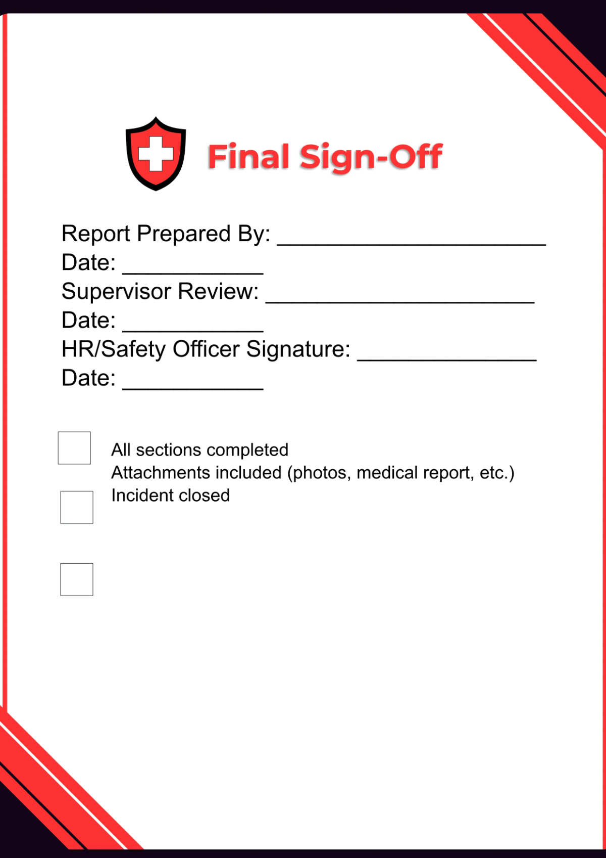 Free Accident Workbook Template to Edit Online