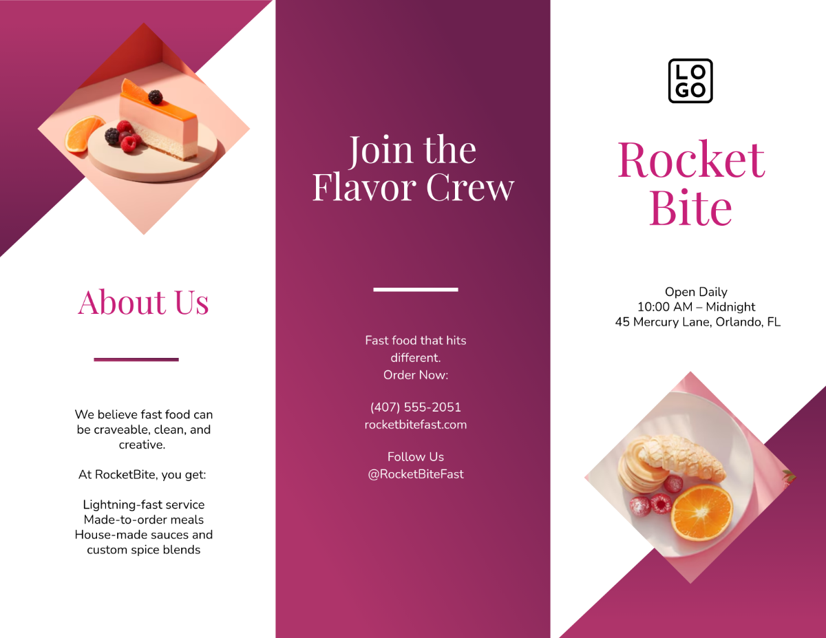 Free Modern Fast Food Brochure Template