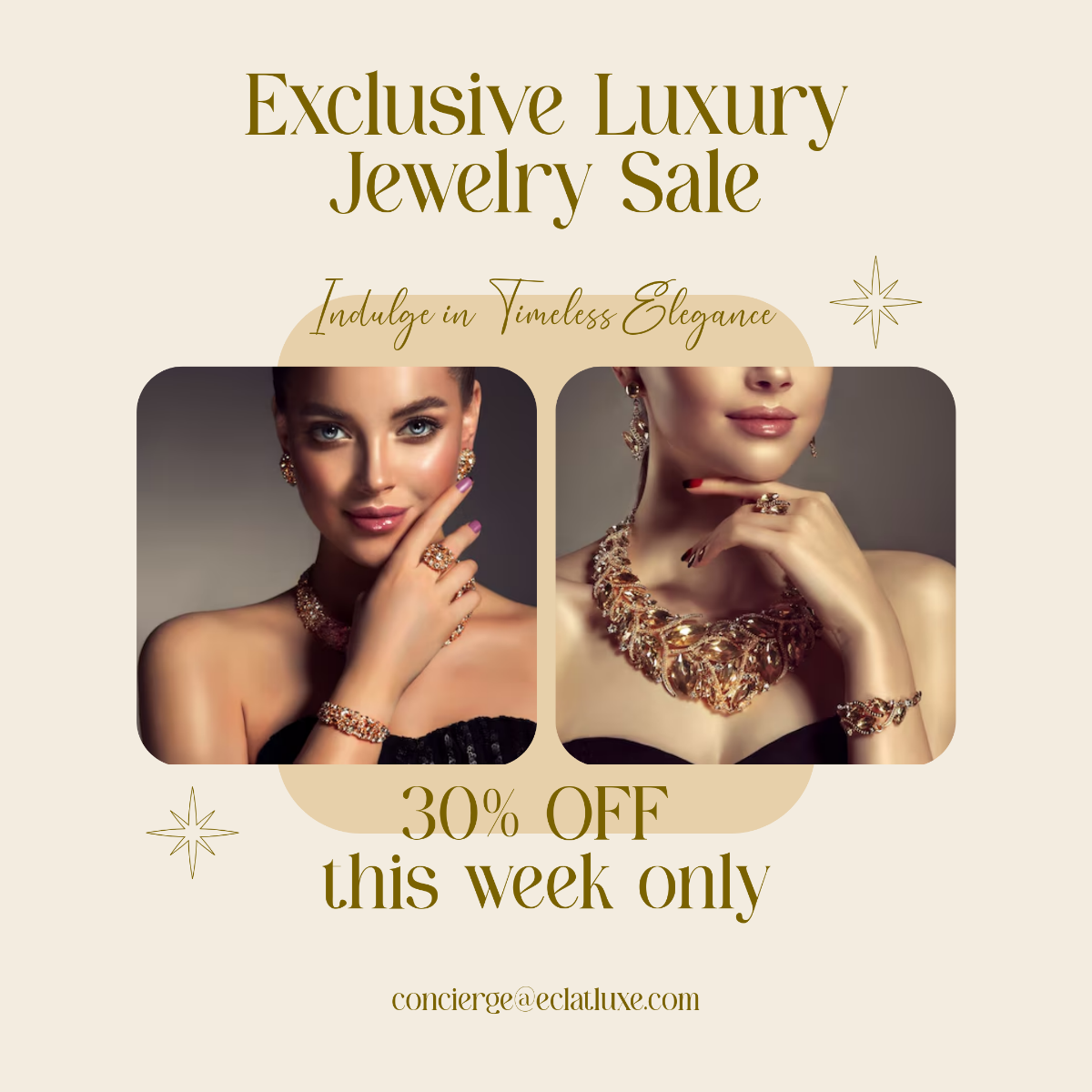 Free Luxury Jewelry Sale Instagram Post Template