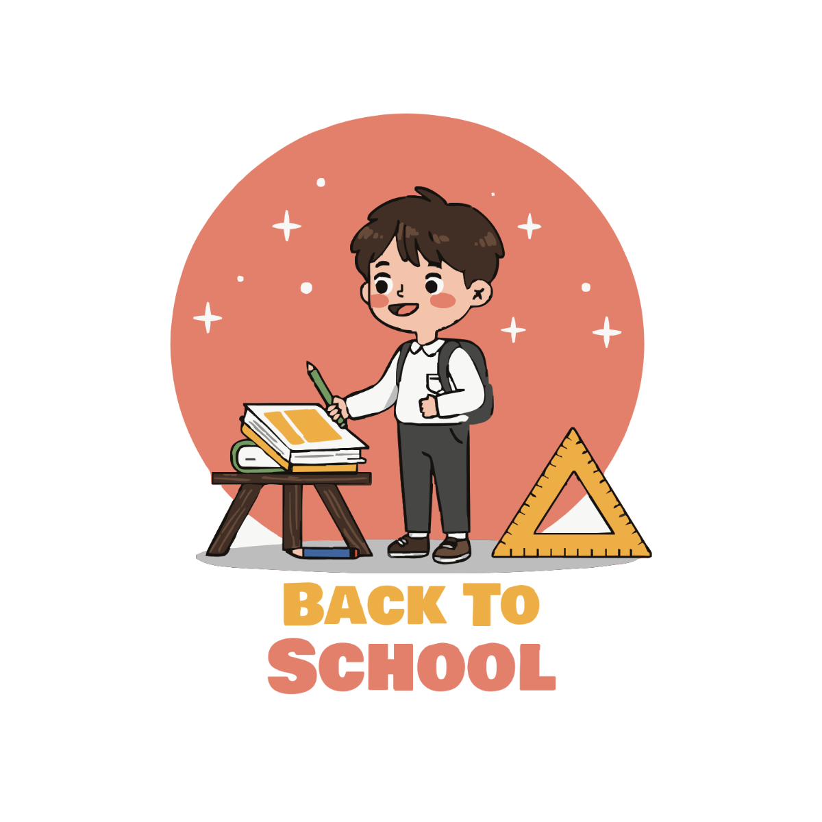 Free Student Back To School Clipart Template to Edit Online