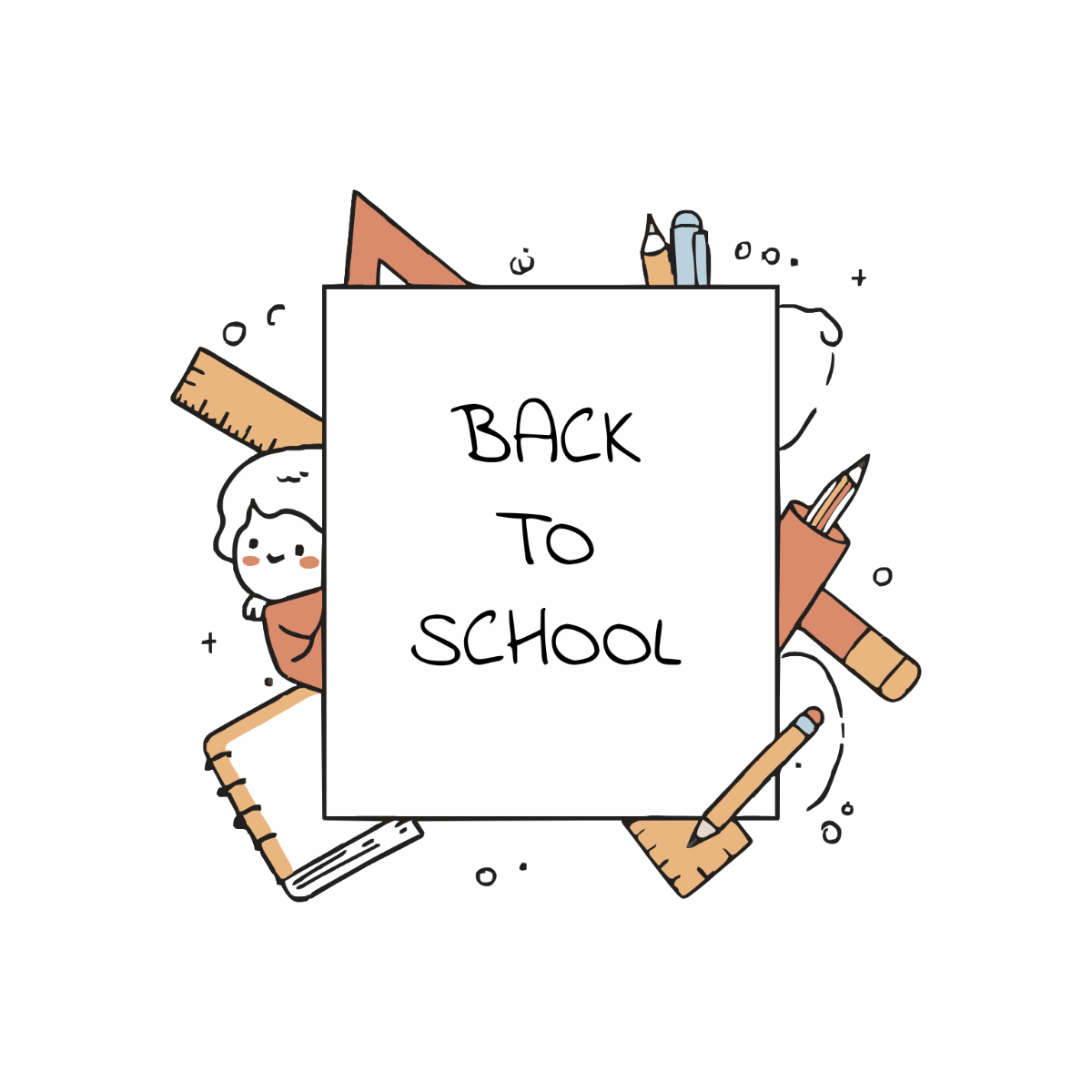 Free Blank Back To School Graphics Clipart Template to Edit Online