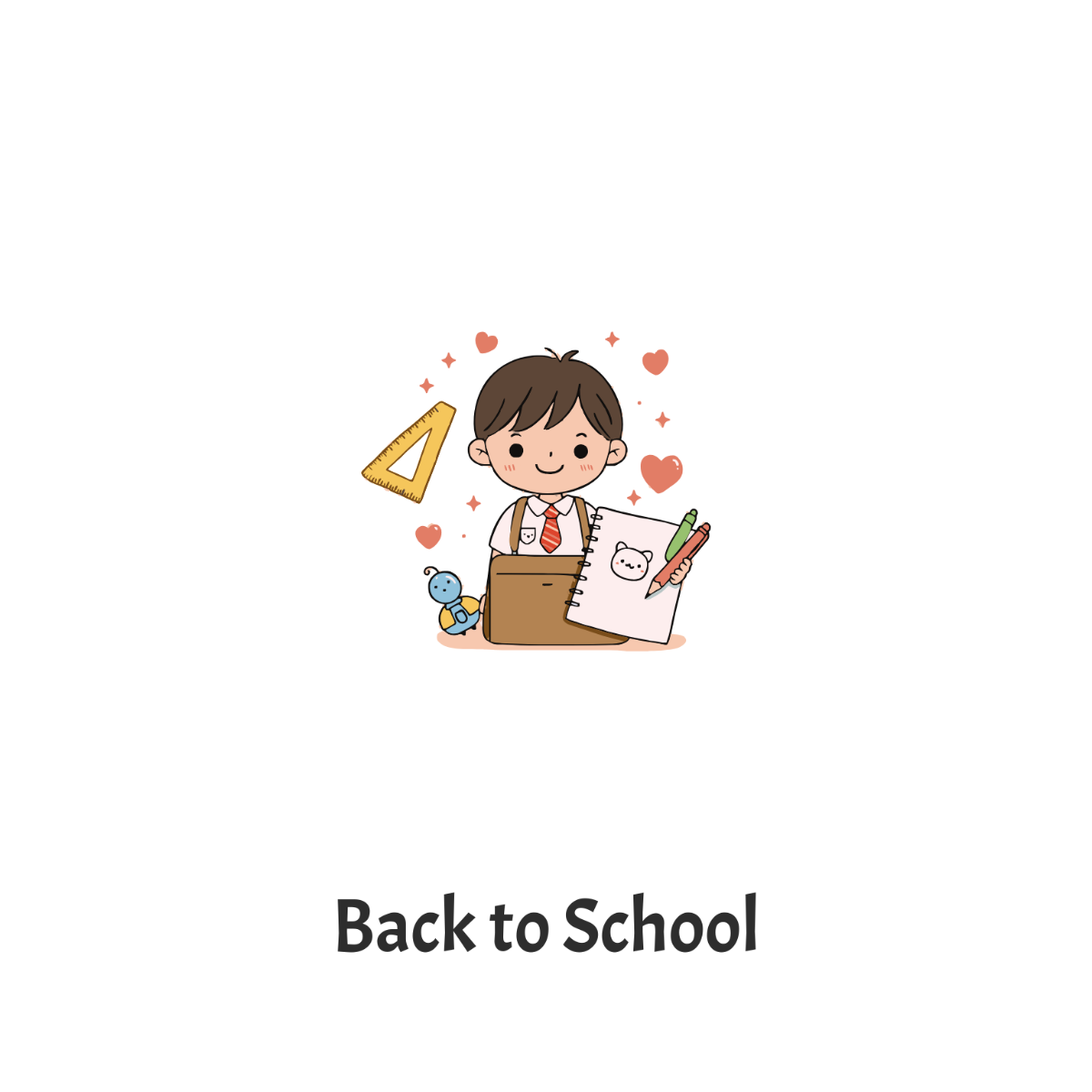 Free Modern Back To School Clipart Template to Edit Online