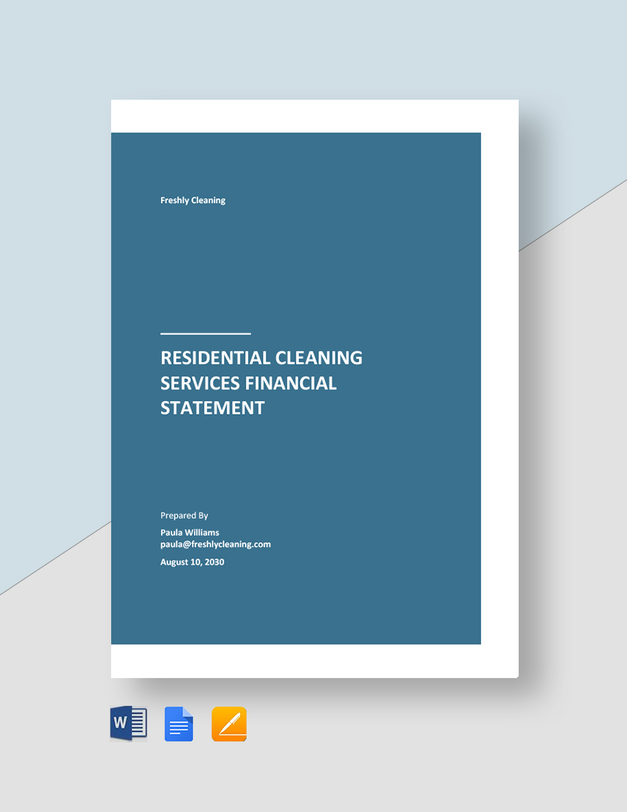Cleaning Service Financial Statement