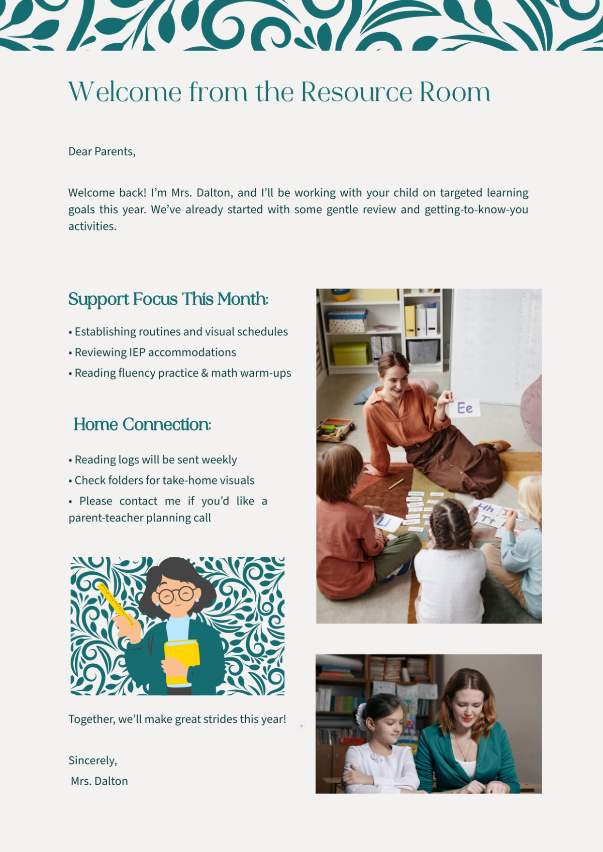Free Special Education Back To School Newsletter Template to Edit Online