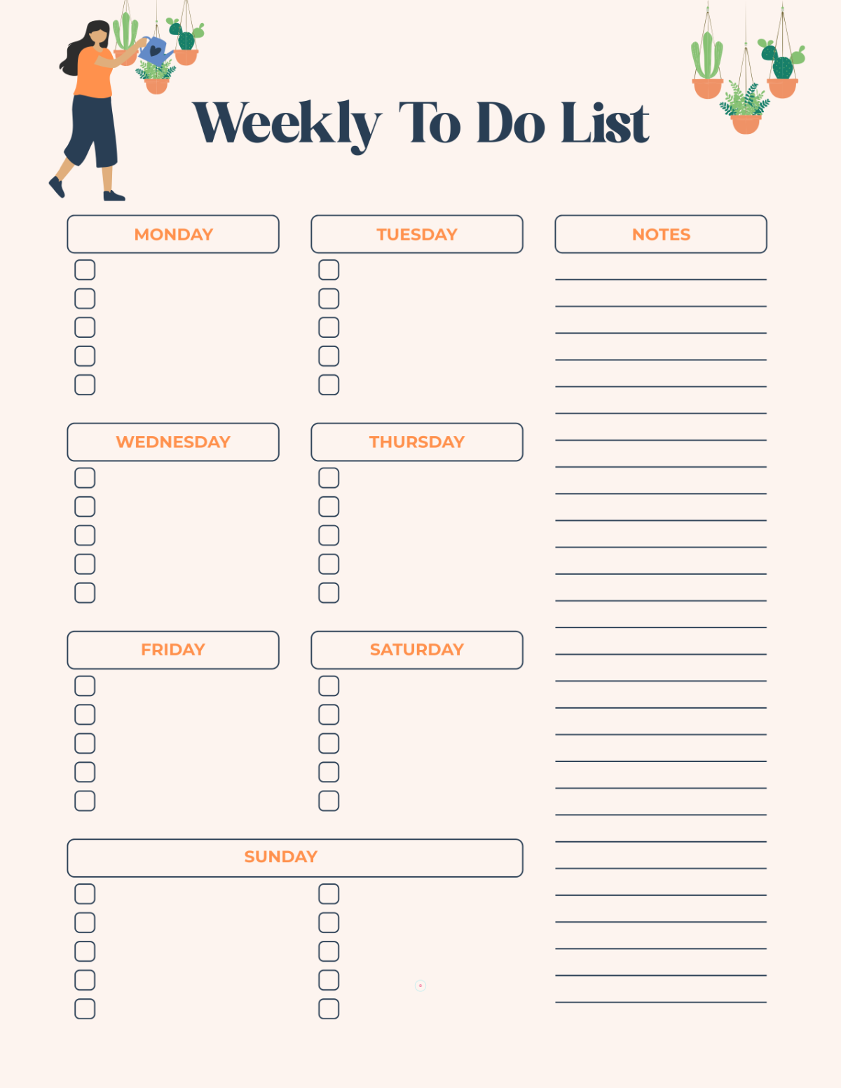 Free Weekly To Do List Template