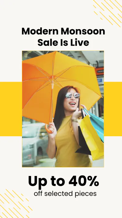 Free Modern Monsoon Sale Instagram Story Template to Edit Online
