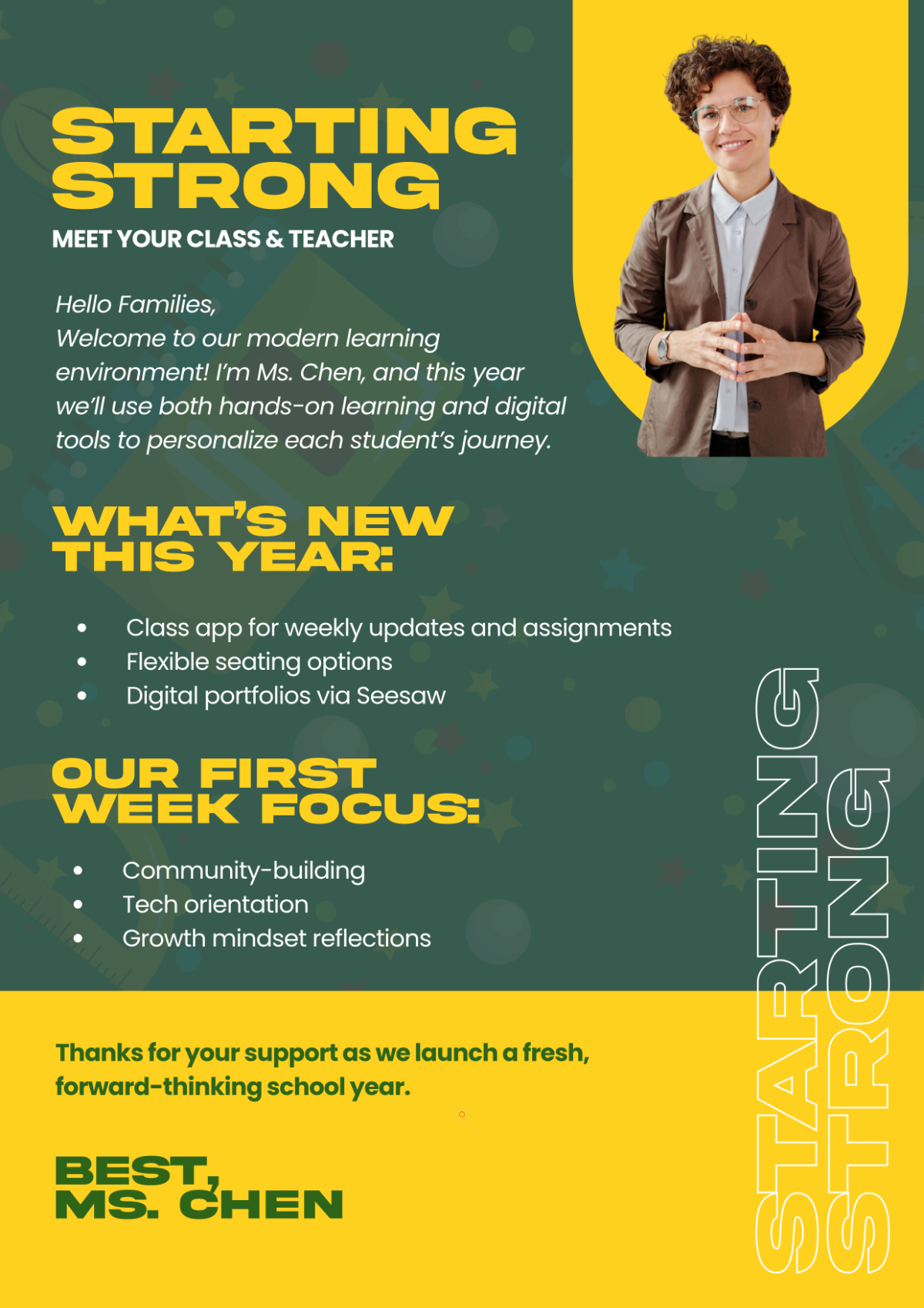Free Modern Back To School Introduction Newsletter Template to Edit Online