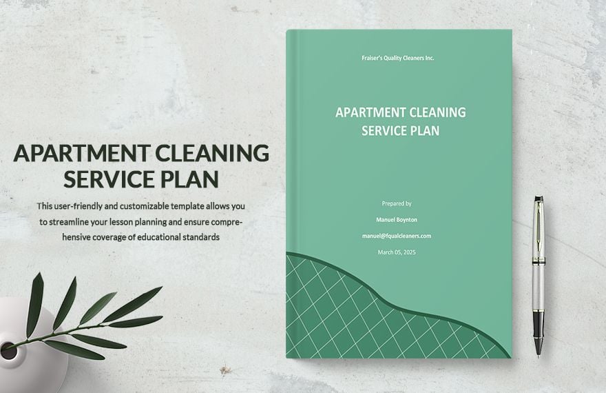 Apartment Cleaning Service Plan Template
