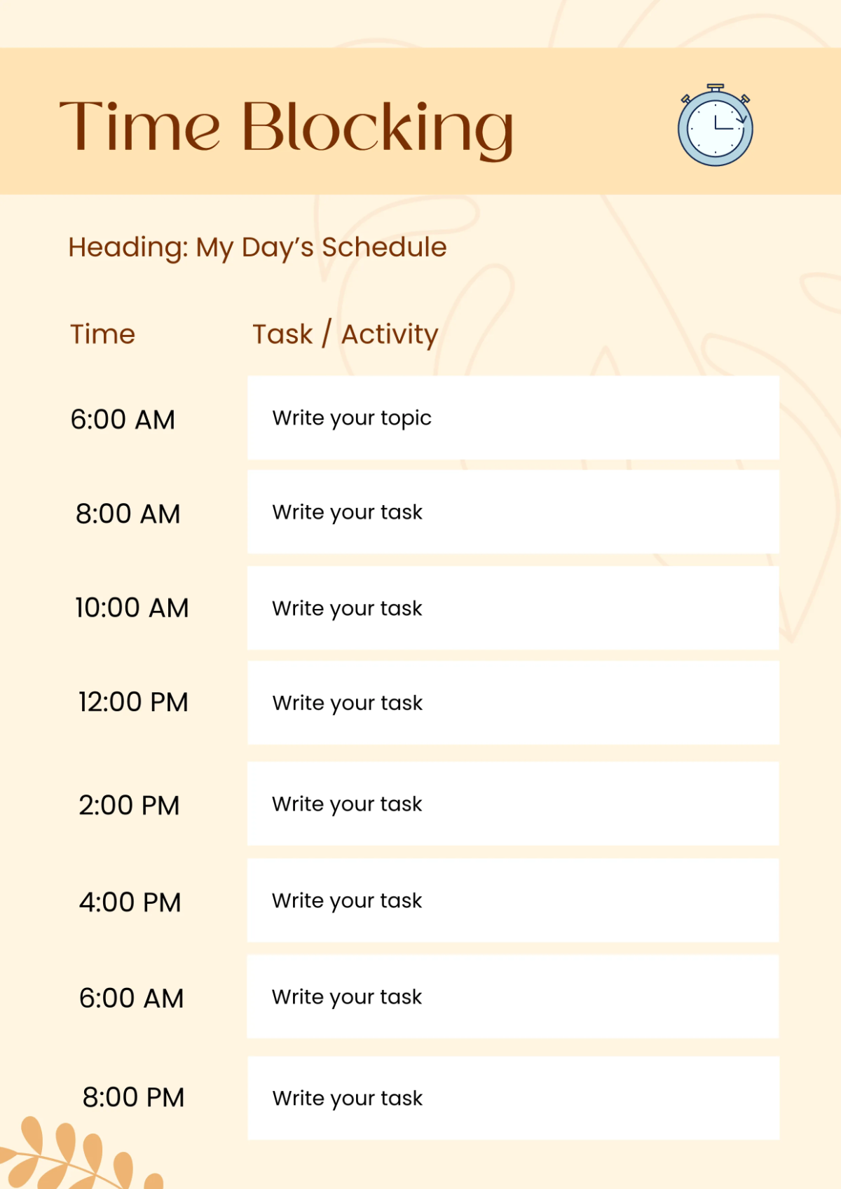 Free Daily Planner Workbook Template to Edit Online