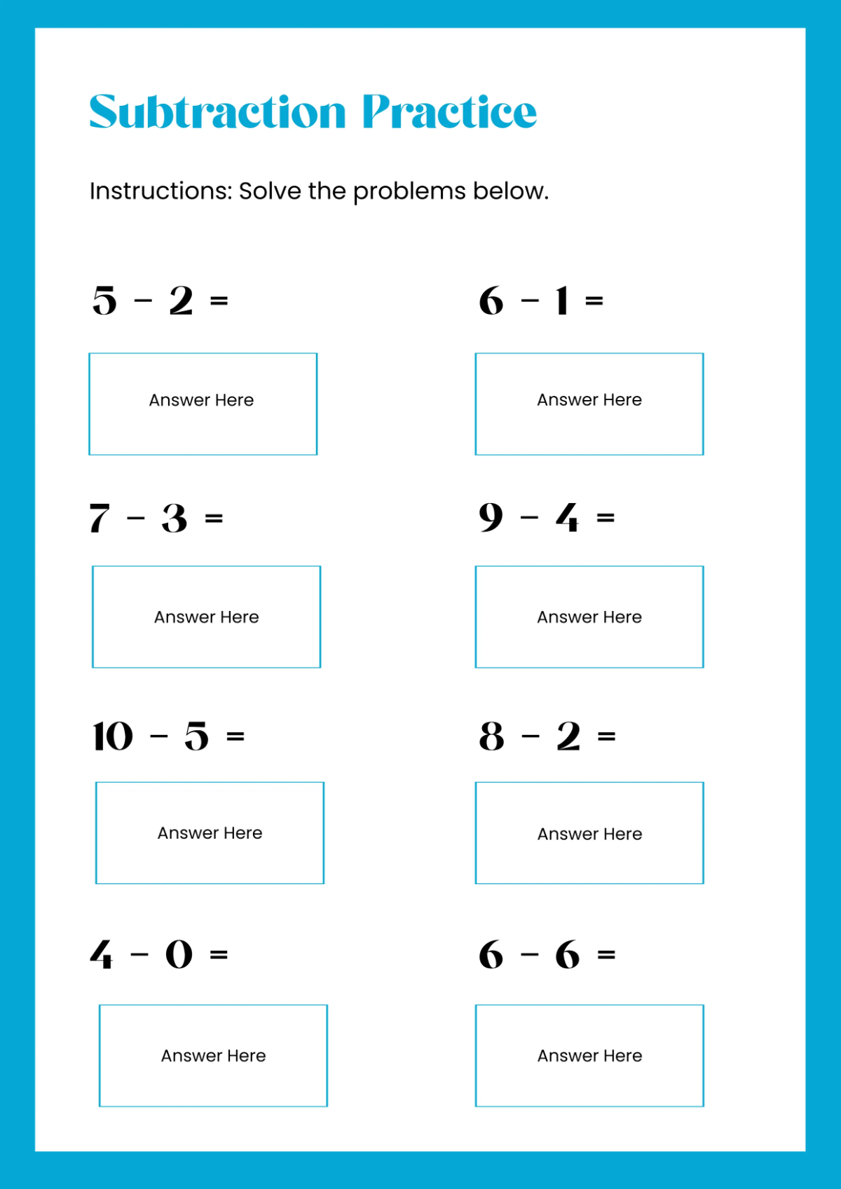 Free Math Practice Workbook Template to Edit Online