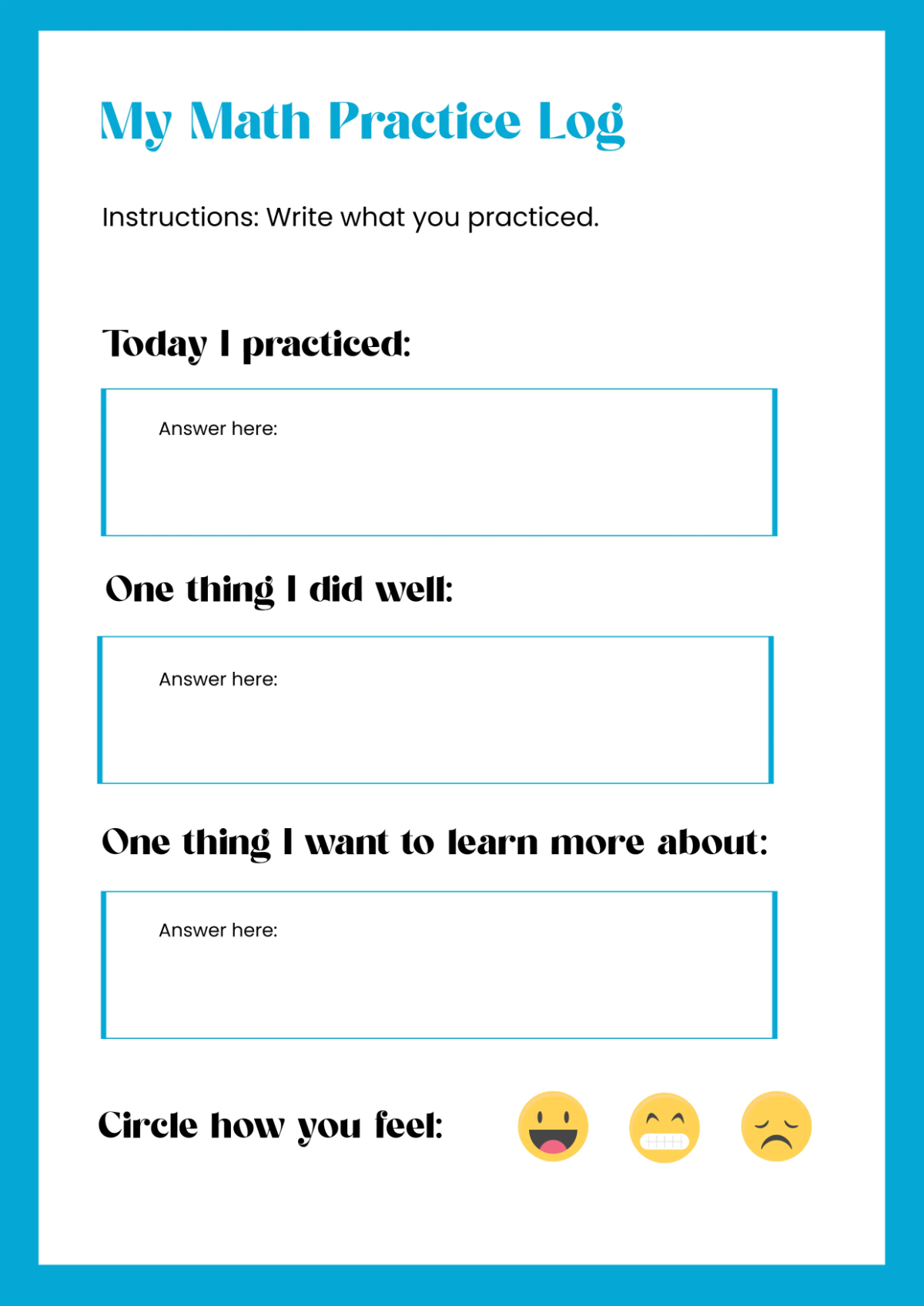 Free Math Practice Workbook Template to Edit Online