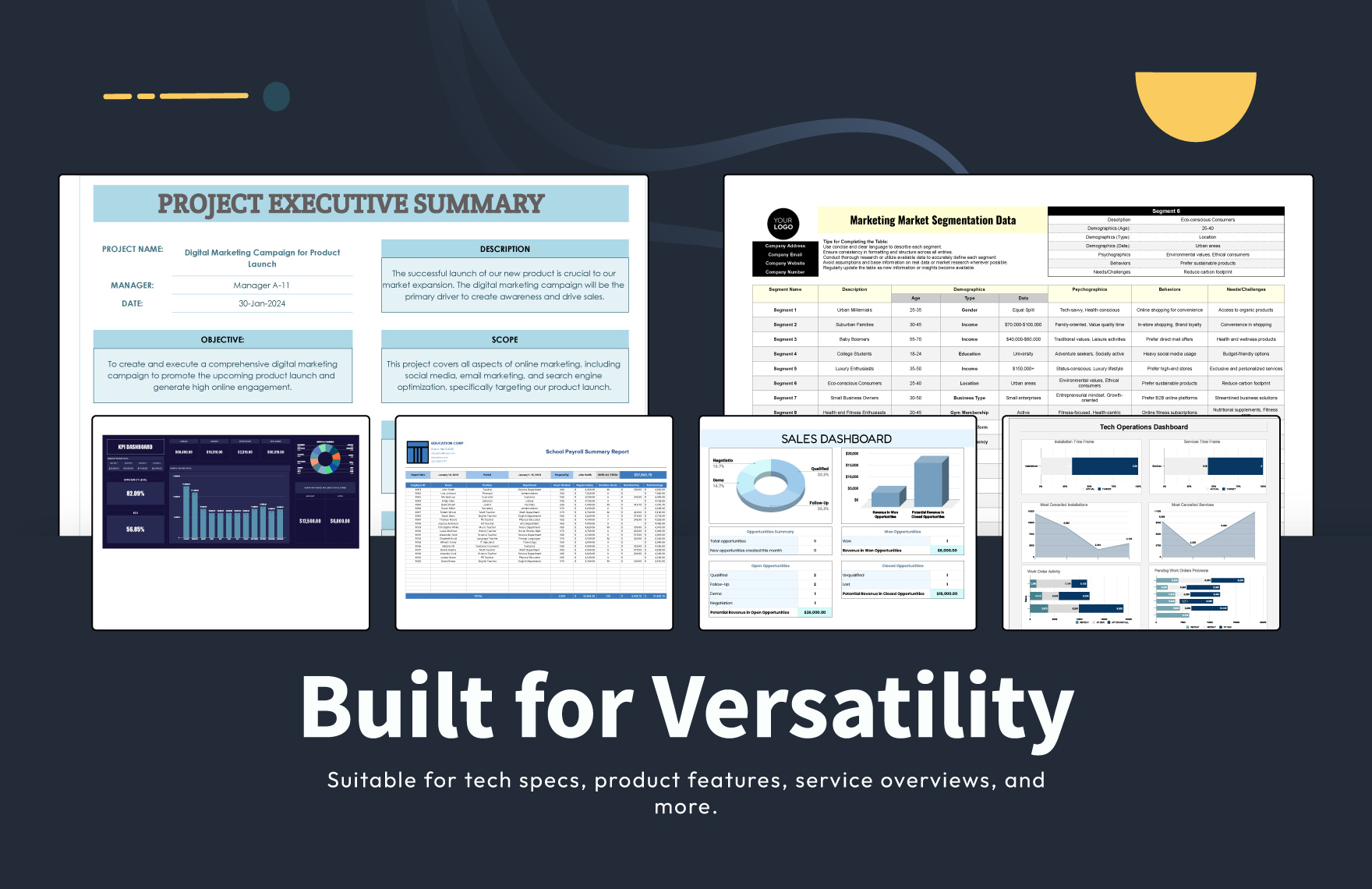 50+ Professional Datasheet Template Bundle