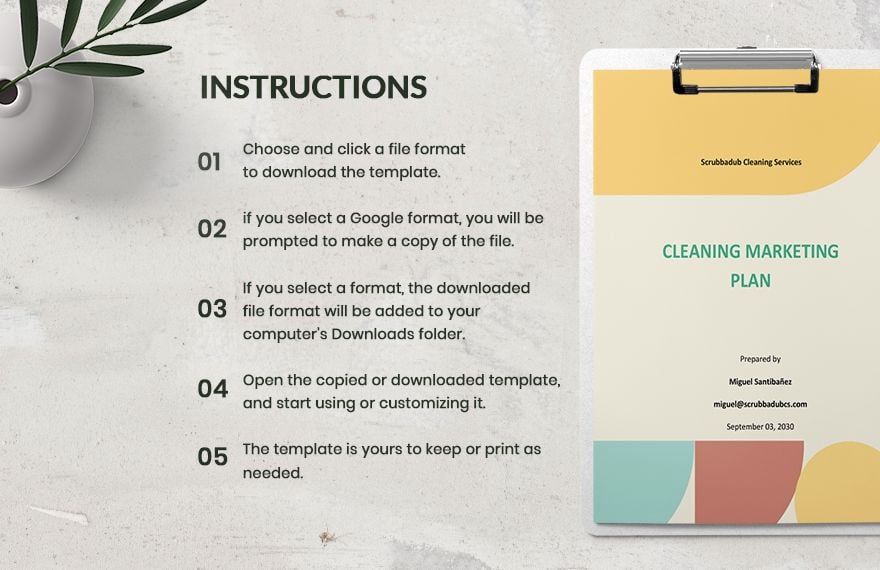 Cleaning Marketing Plan Template