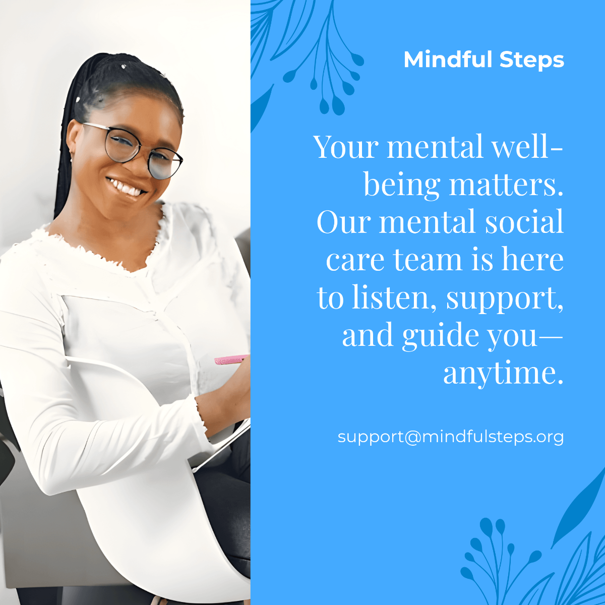 Free Blue Mental Social Care Instagram Post Template