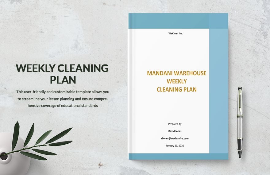 Weekly Cleaning Plan Template