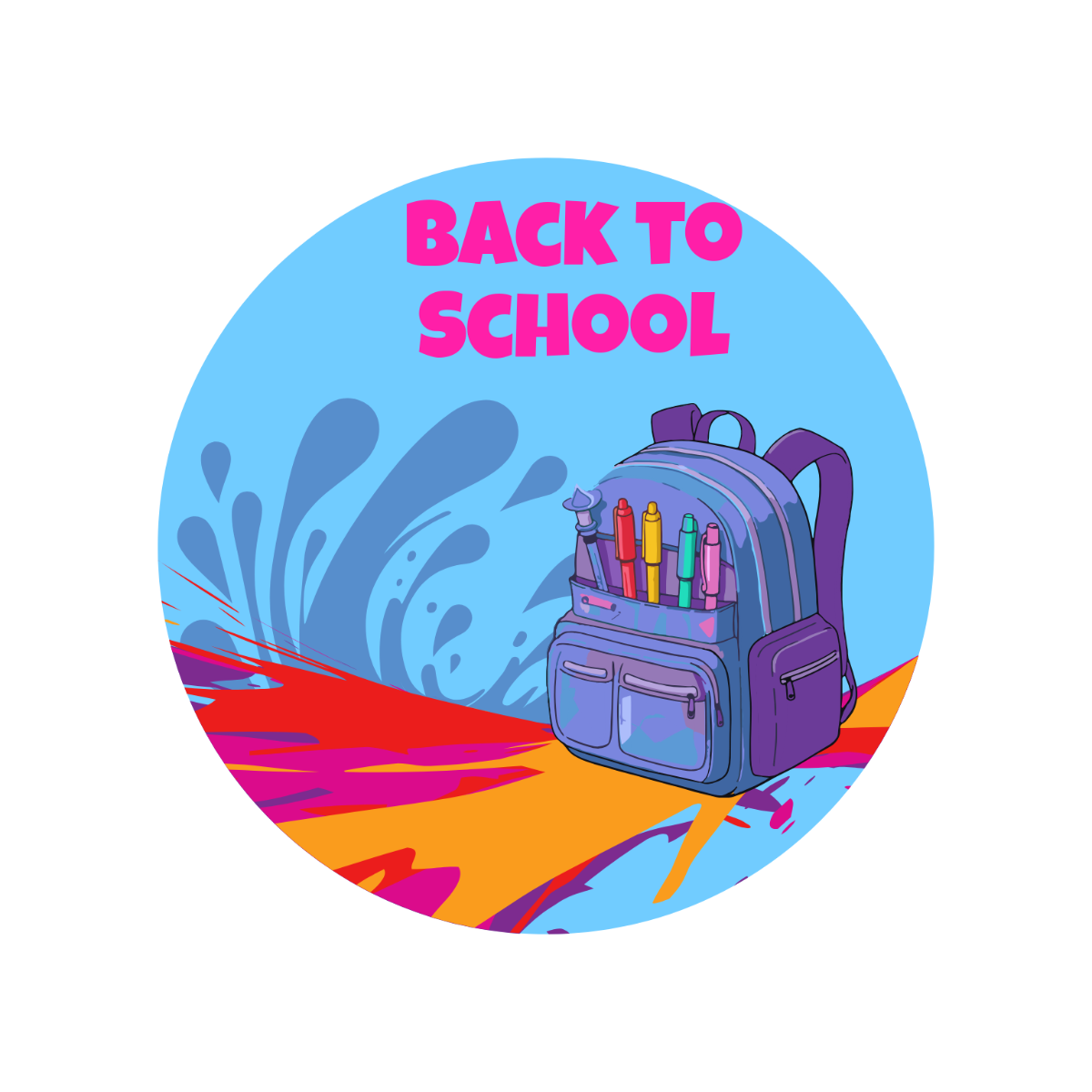 Creative Back To School Clipart Template