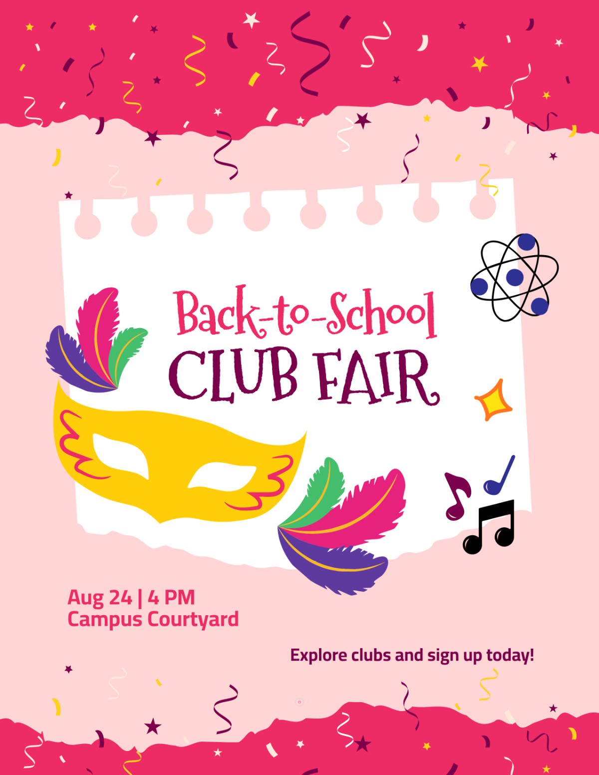 Free Back To School Club Flyer Template to Edit Online