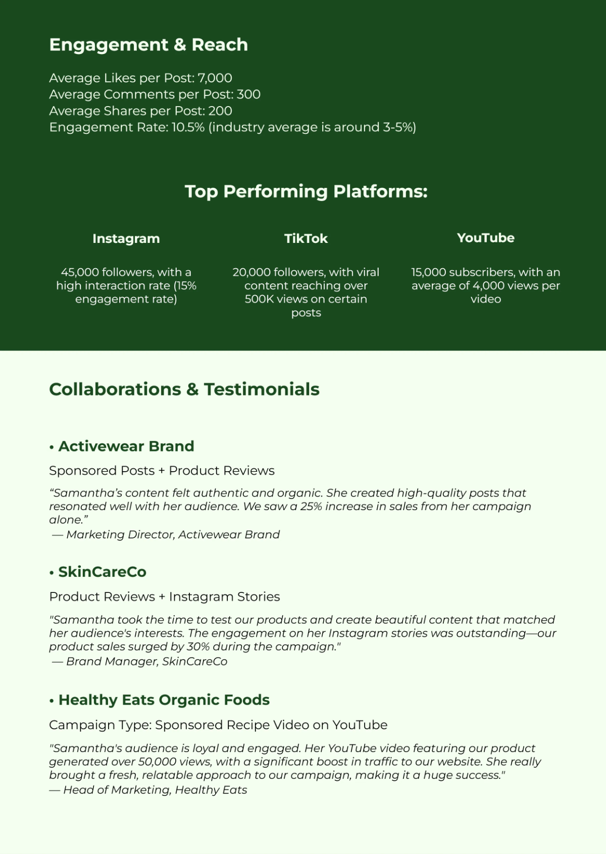 Free Micro Influencer Media Kit Template to Edit Online