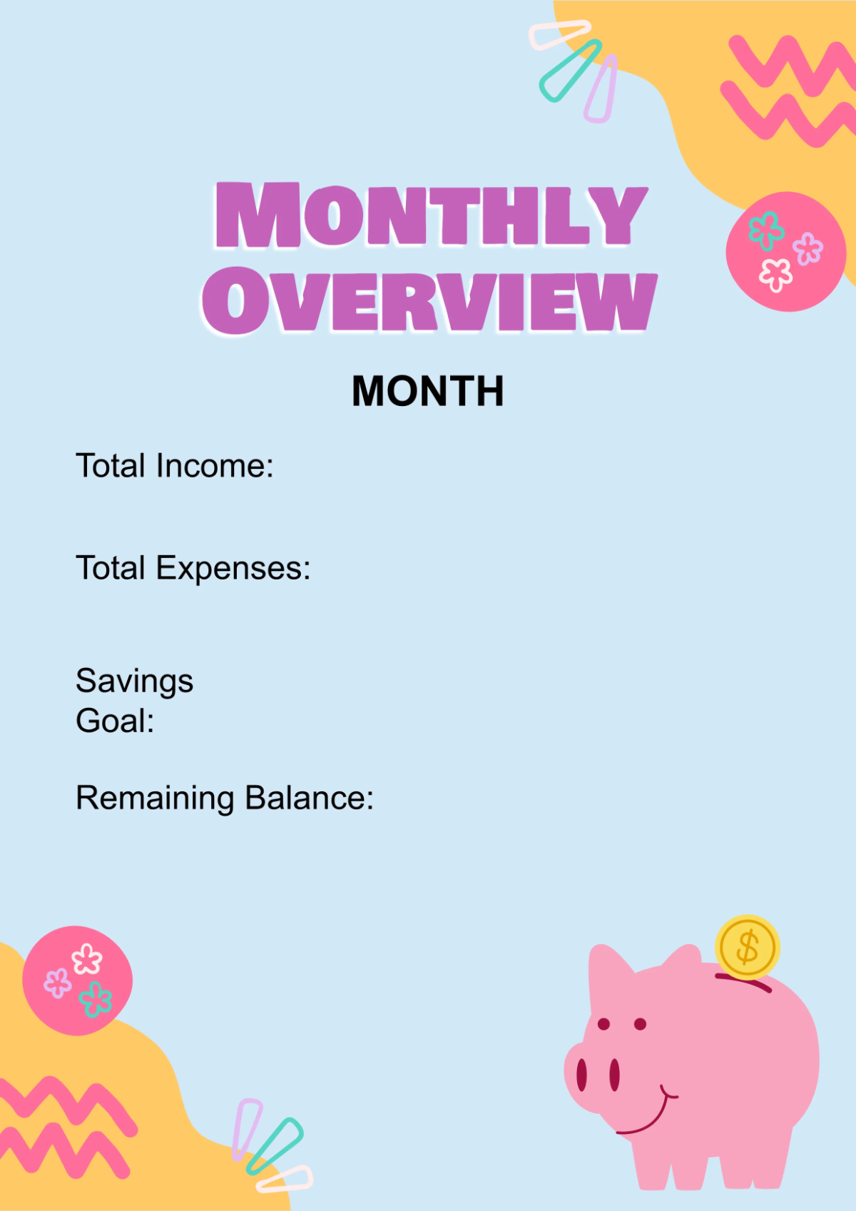 Free Budget Planner Workbook Template to Edit Online