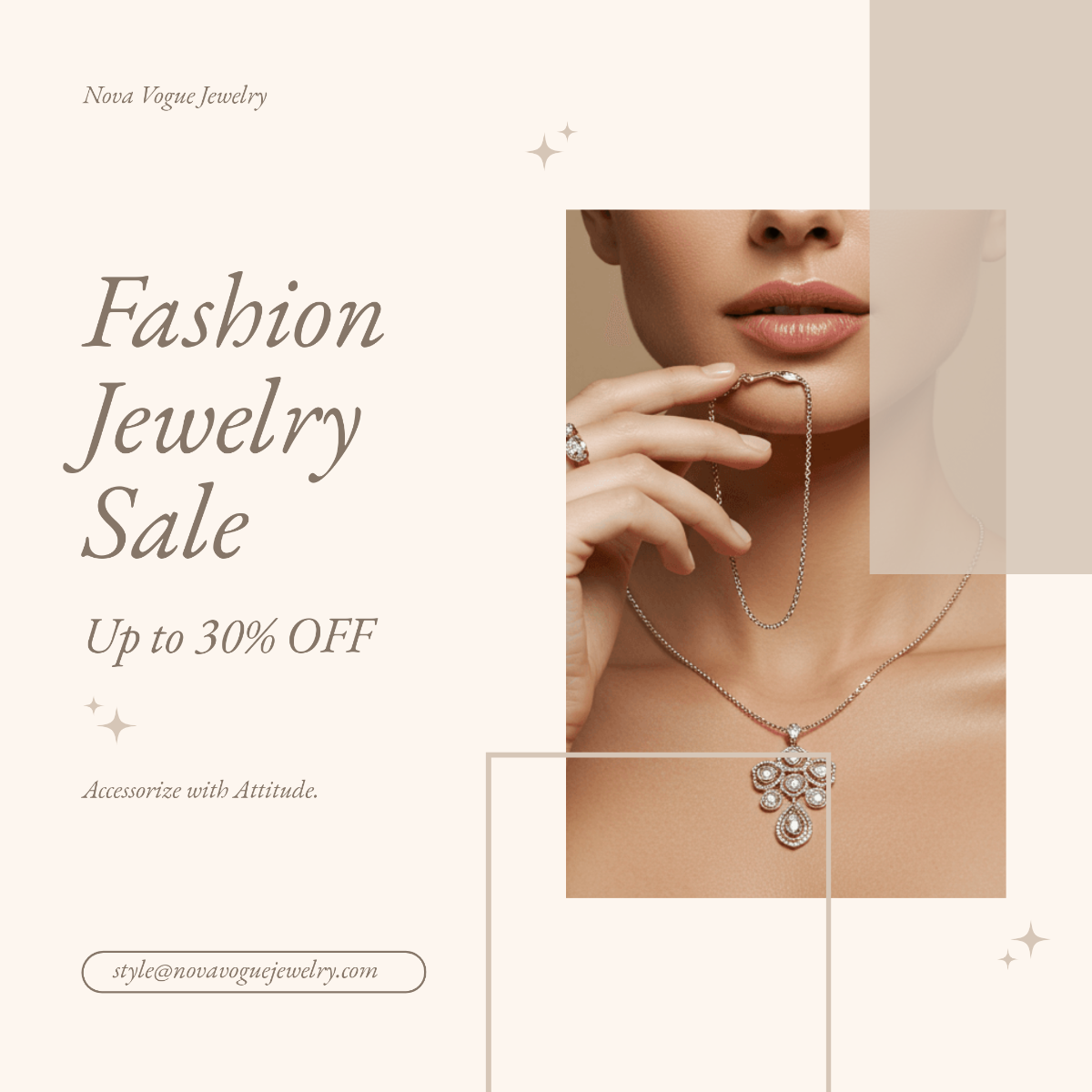 Free Fashionable Jewelry Sale Instagram Post Template to Edit Online