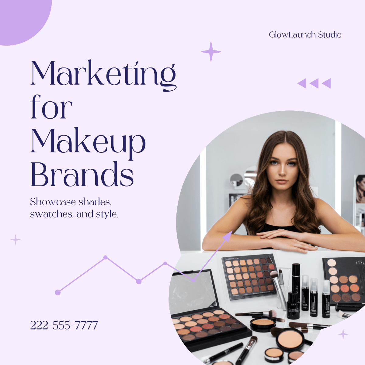 Free Aesthetic Marketing Makeup Instagram Post Template to Edit Online