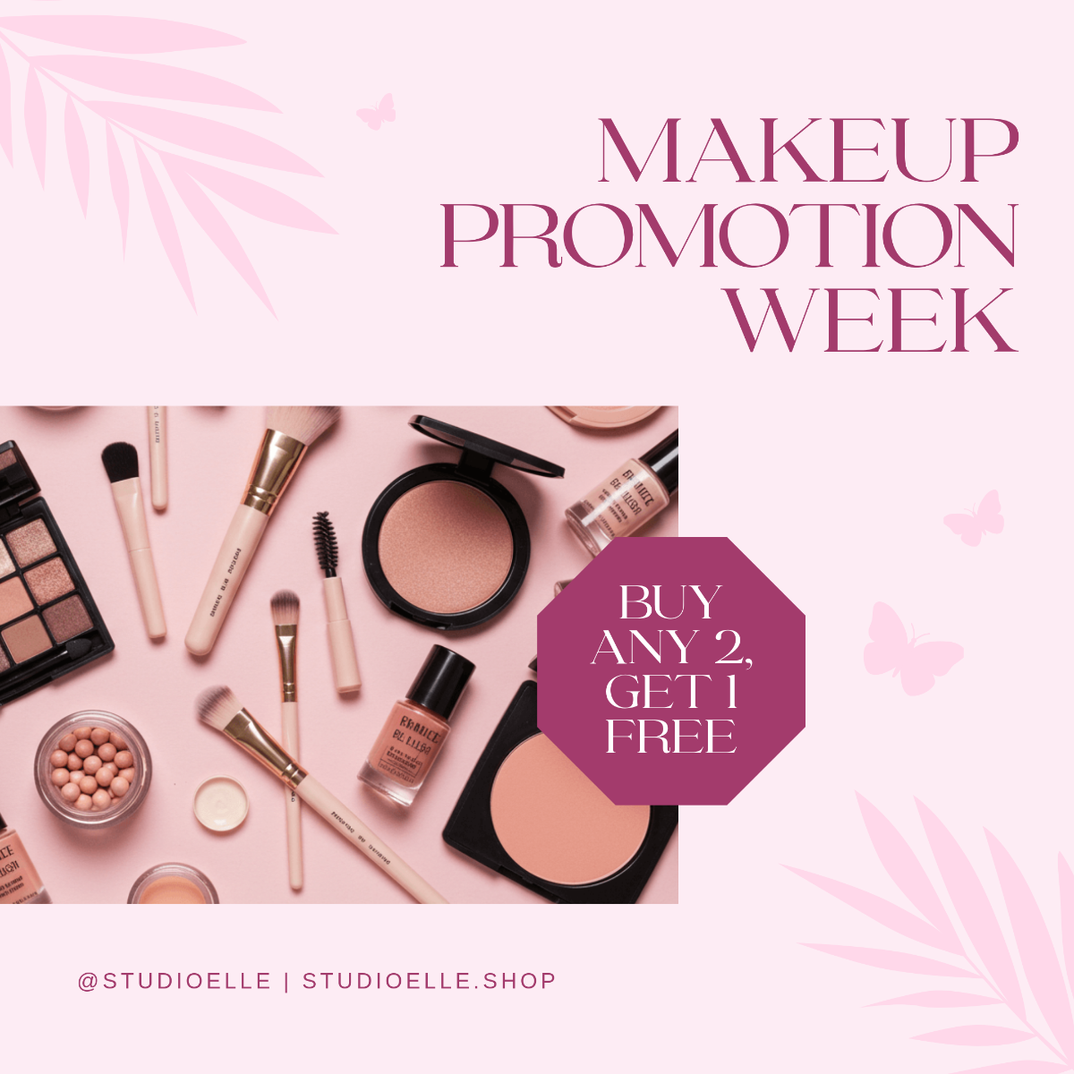 Free Makeup Promotion Instagram Post Template to Edit Online