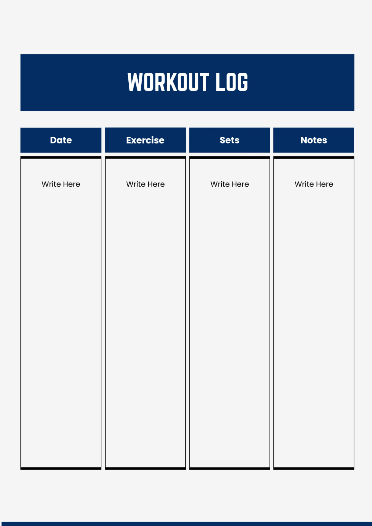 Free Fitness Tracker Workbook Template to Edit Online