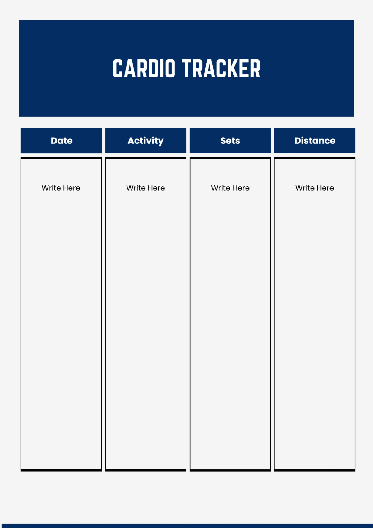 Free Fitness Tracker Workbook Template to Edit Online