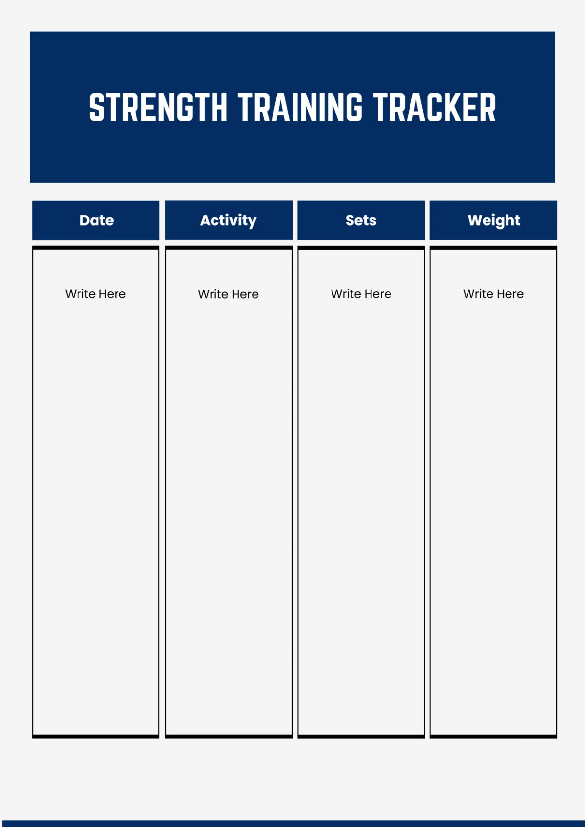 Free Fitness Tracker Workbook Template to Edit Online