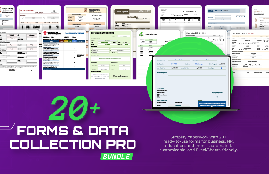 20+ Forms & Data Collection Pro Bundle in Excel, Google Sheets to Download