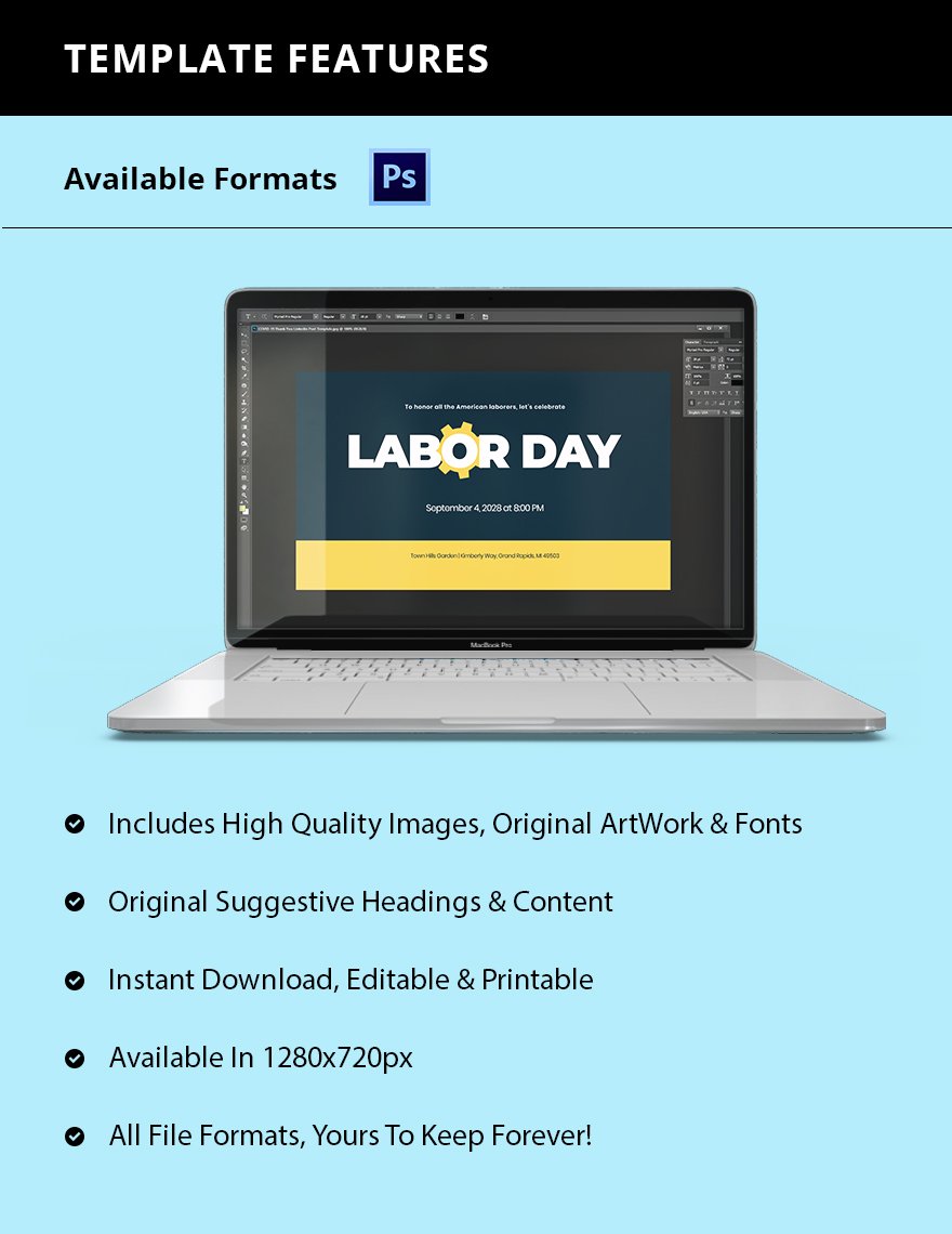 Free Labor Day YouTube Video Thumbnail Template Format