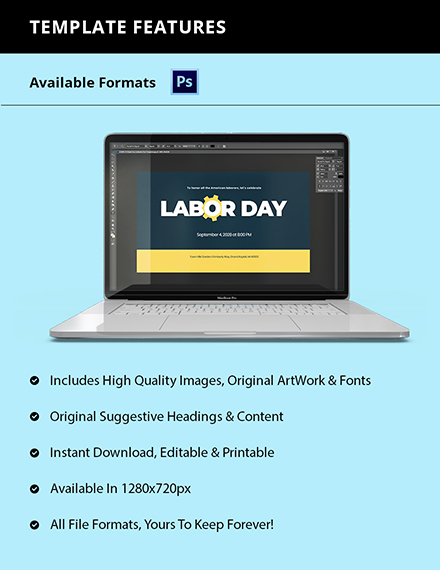 Free Labor Day YouTube Video Thumbnail Template to Edit Online