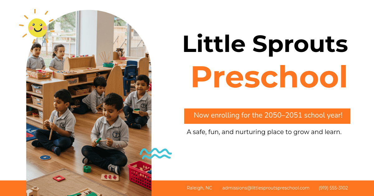 Free Preschool Enrollment Facebook Post Template
