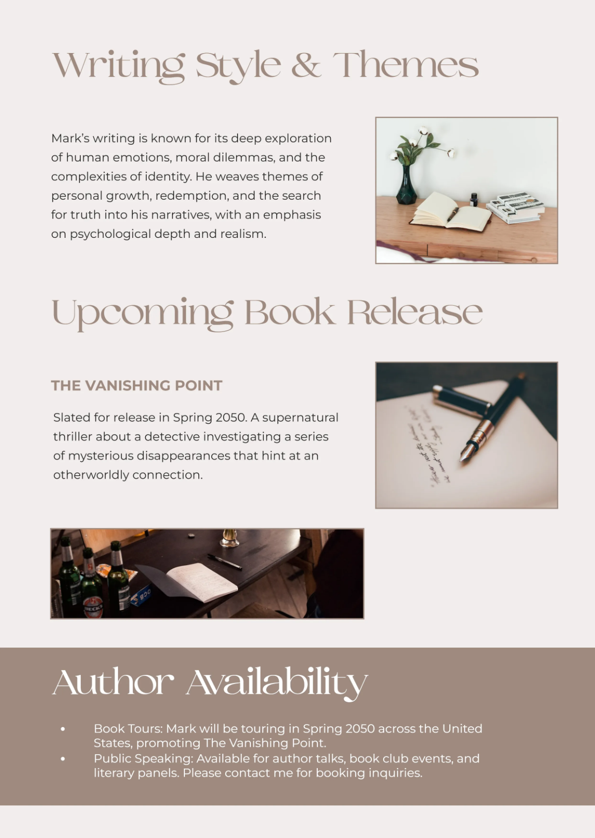 Free Aesthetic Author Media Kit Template to Edit Online