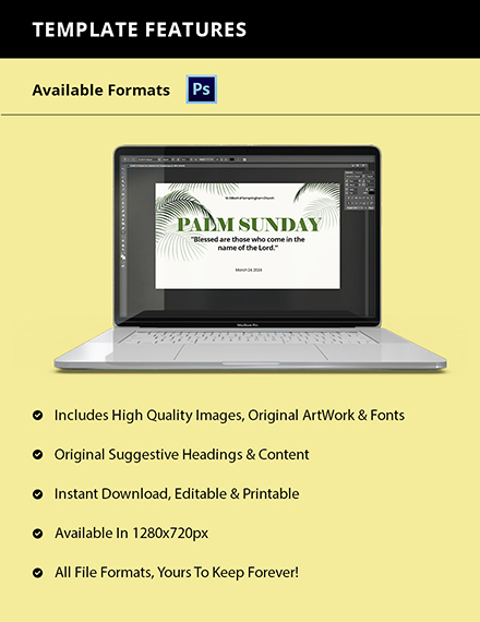 Free Palm Sunday YouTube Thumbnail Template to Edit Online