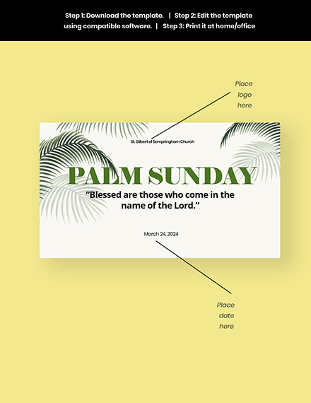 Free Palm Sunday YouTube Thumbnail Template to Edit Online