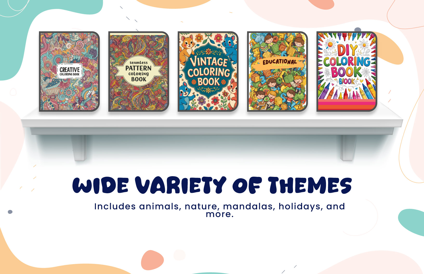 40+ Printable Coloring Book Template Bundle