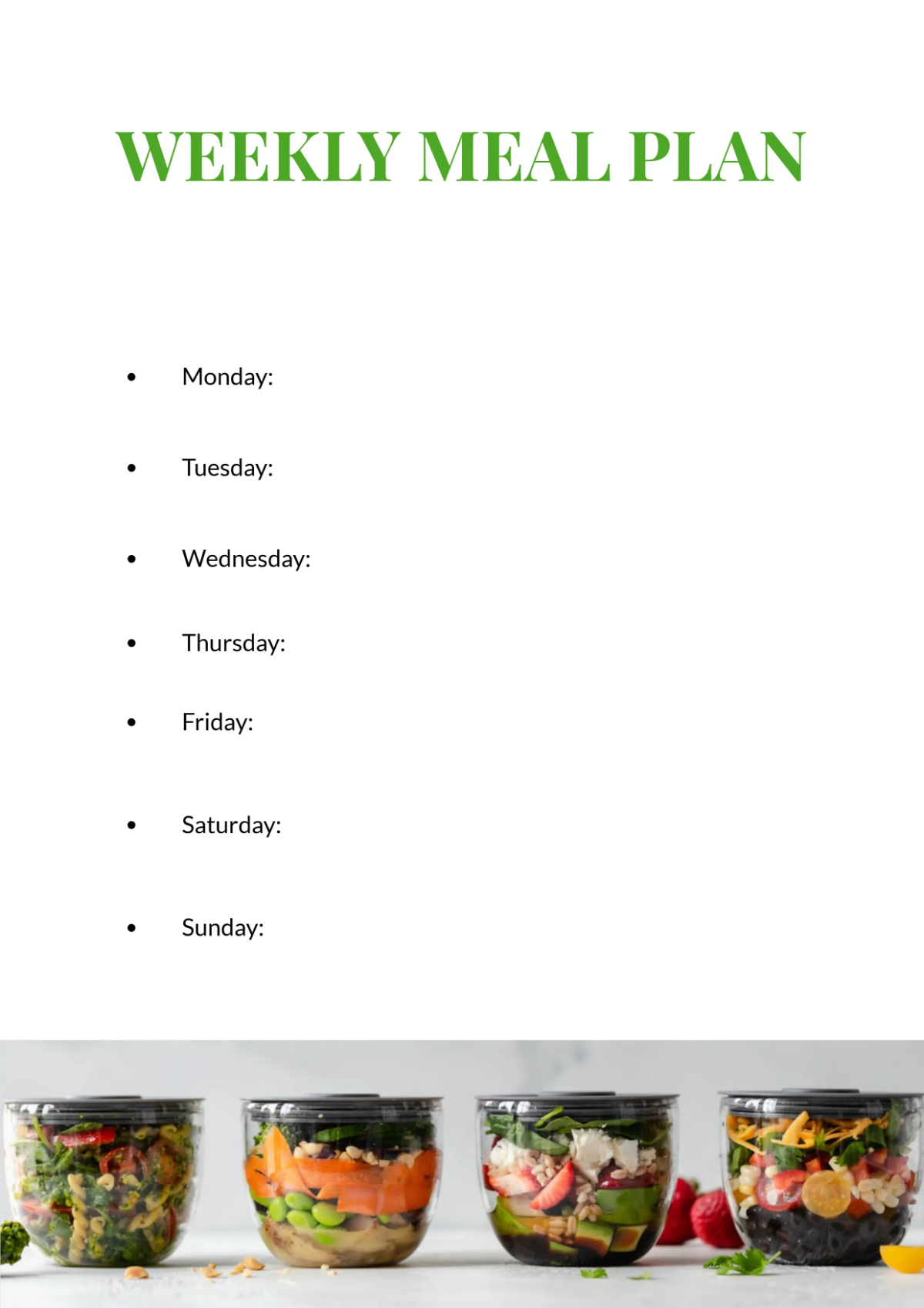 Free Meal Planner Workbook Template to Edit Online