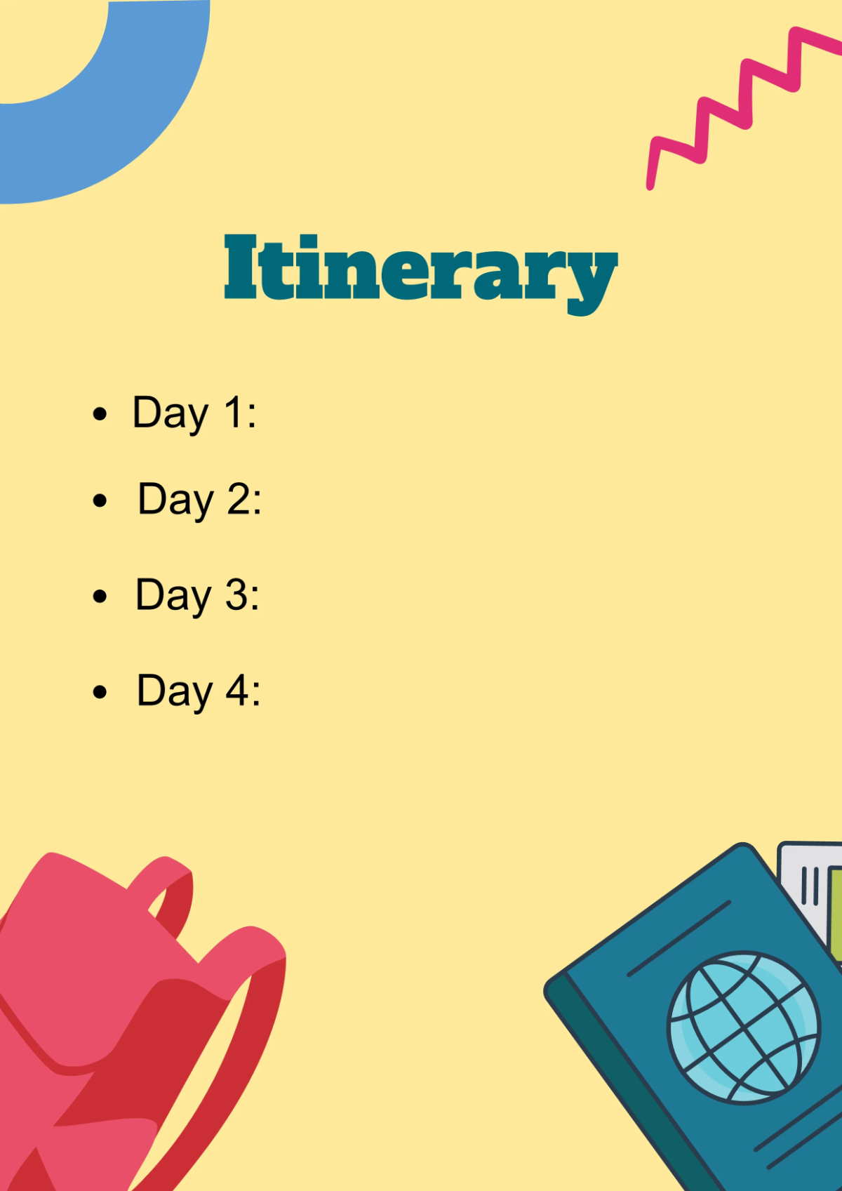 Free Travel Planner Workbook Template to Edit Online