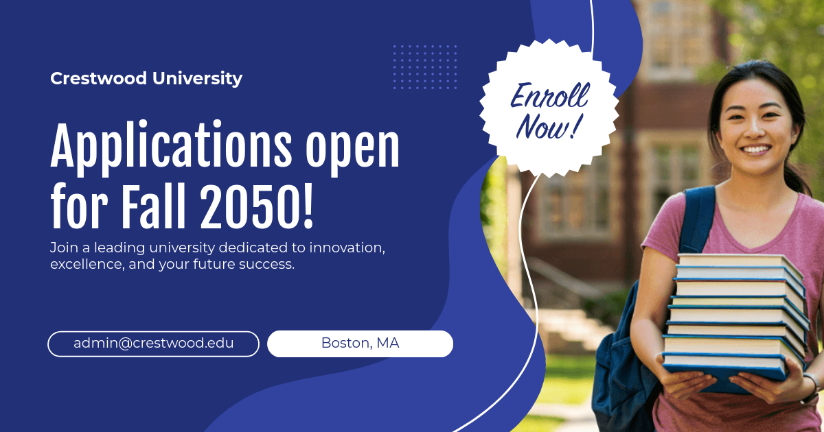 Free University Enrollment Facebook Post Template