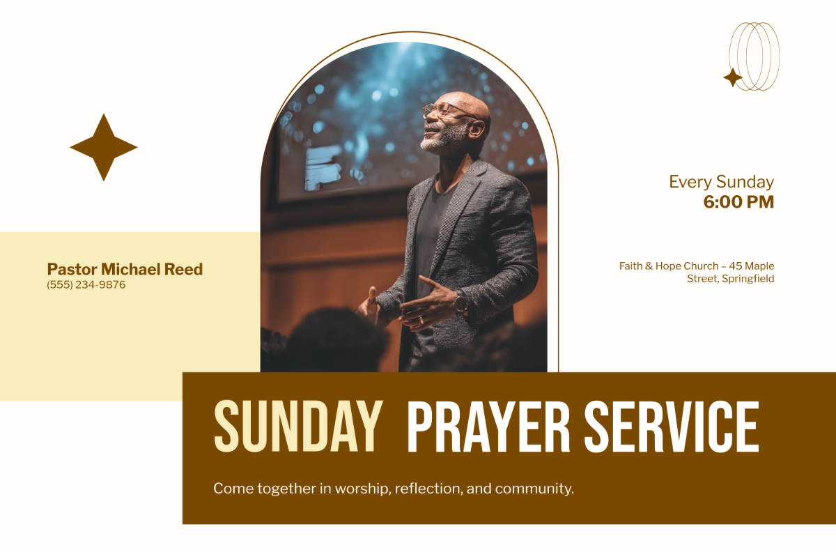 Free Creative Sunday Prayer Service Banner Template