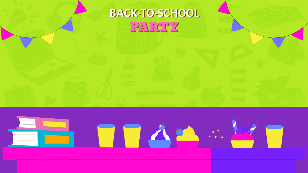 Free Back To School Party Background Design Template to Edit Online
