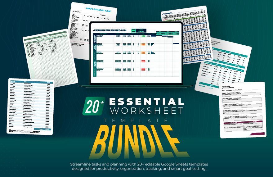 20+ Essential Worksheet Template Bundle in Excel, Google Sheets to Download
