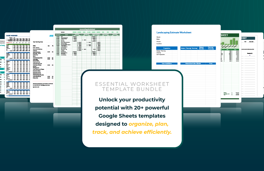 20+ Essential Worksheet Template Bundle